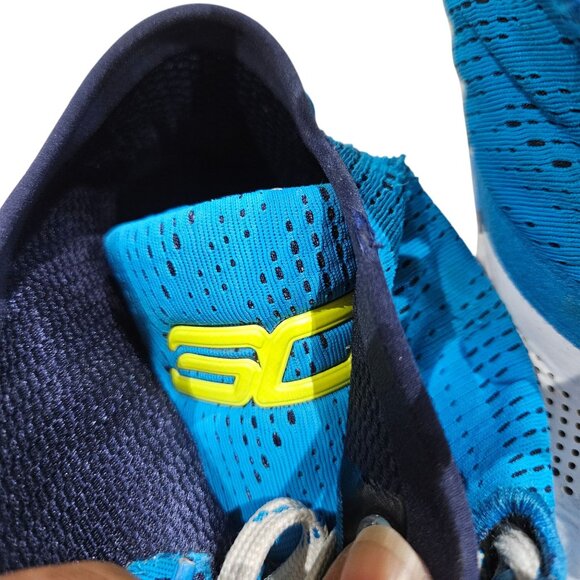 Under Armour SC30 Basketball Shoes Blue/White Size 9 Mens High-Top - Picture 2 of 6